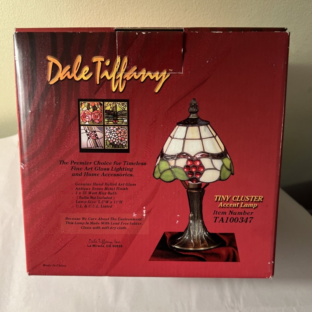 Dale Tiffany Tiny Cluster Accent Lamp 11" Hand Rolled Art Glass With Brass Base